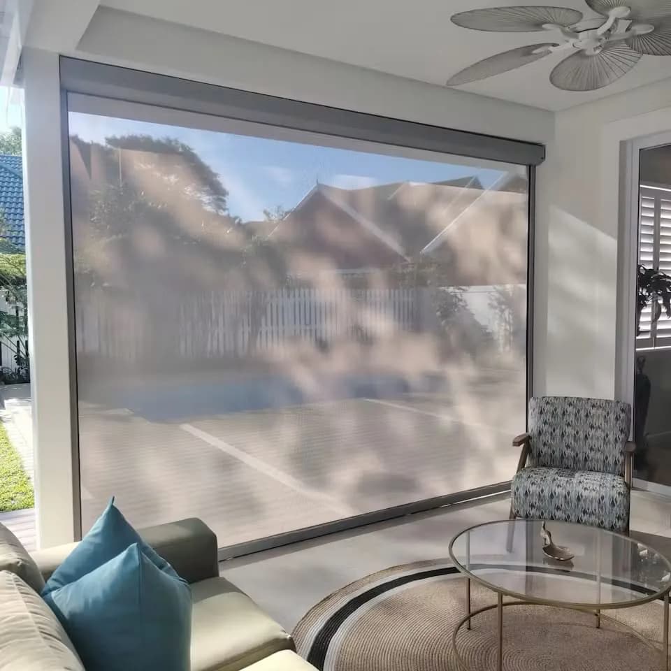 Outdoor blinds: Practical blind options for covered outdoor areas, patios and spaces that need shade or screening.