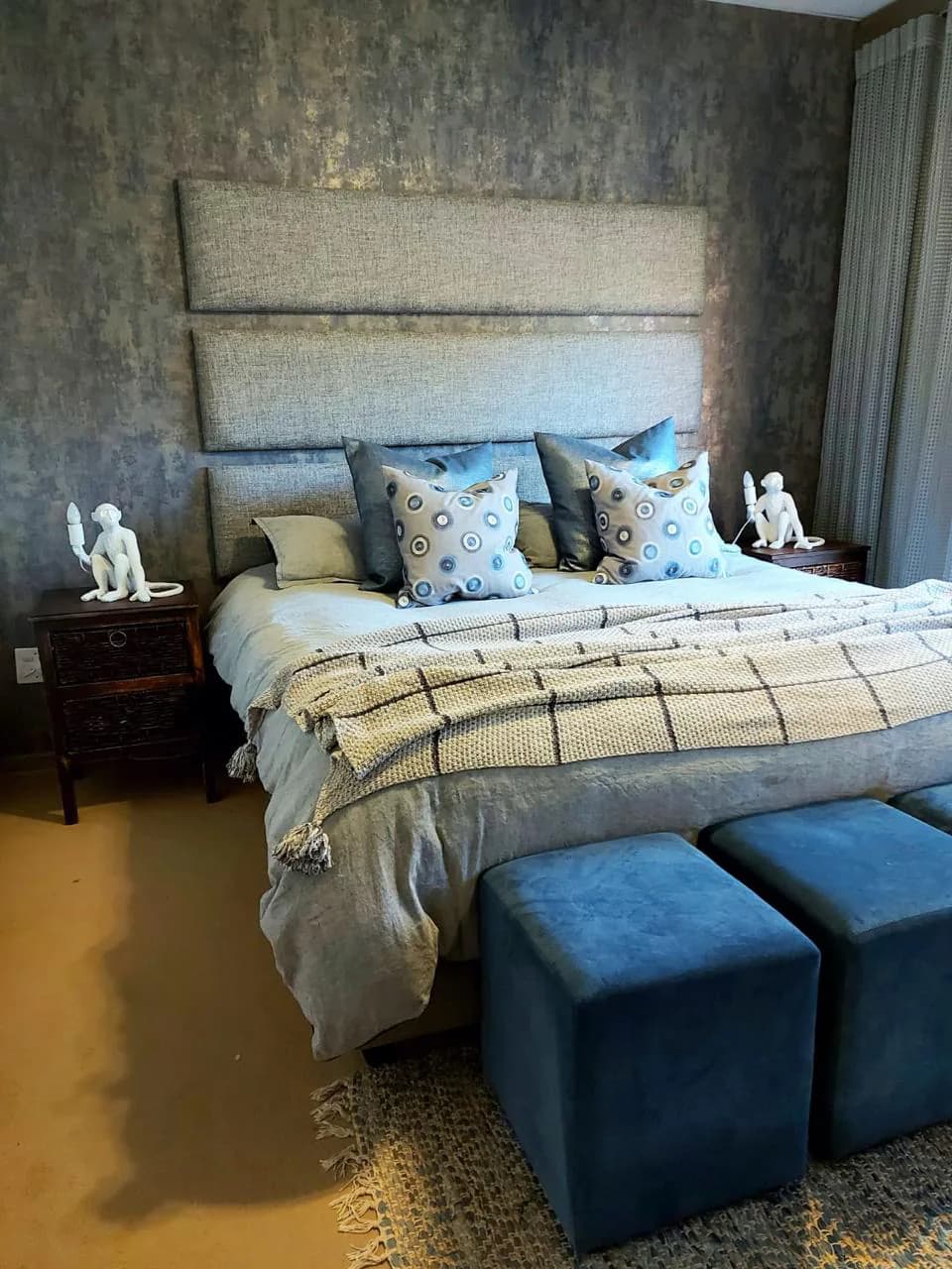 Quilts: Bedroom soft layers chosen around fabric, comfort, colour and the rest of the room.