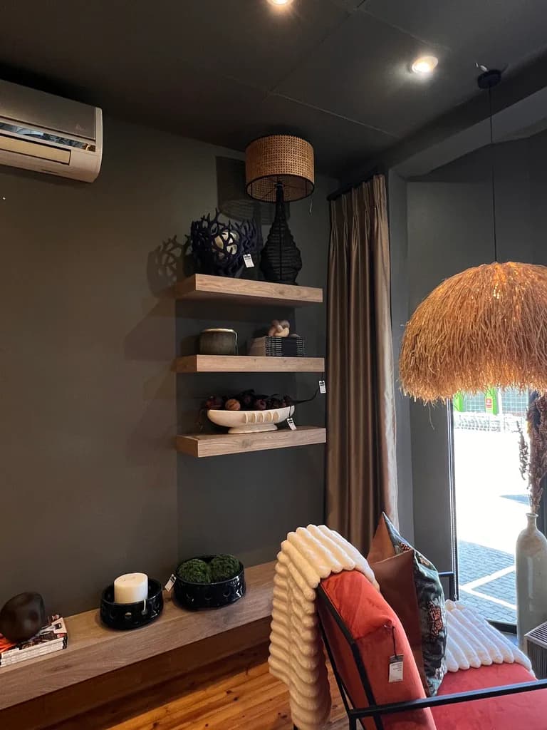 Floating shelves: Lighter wall-mounted shelving ideas for display without making the room feel heavy.