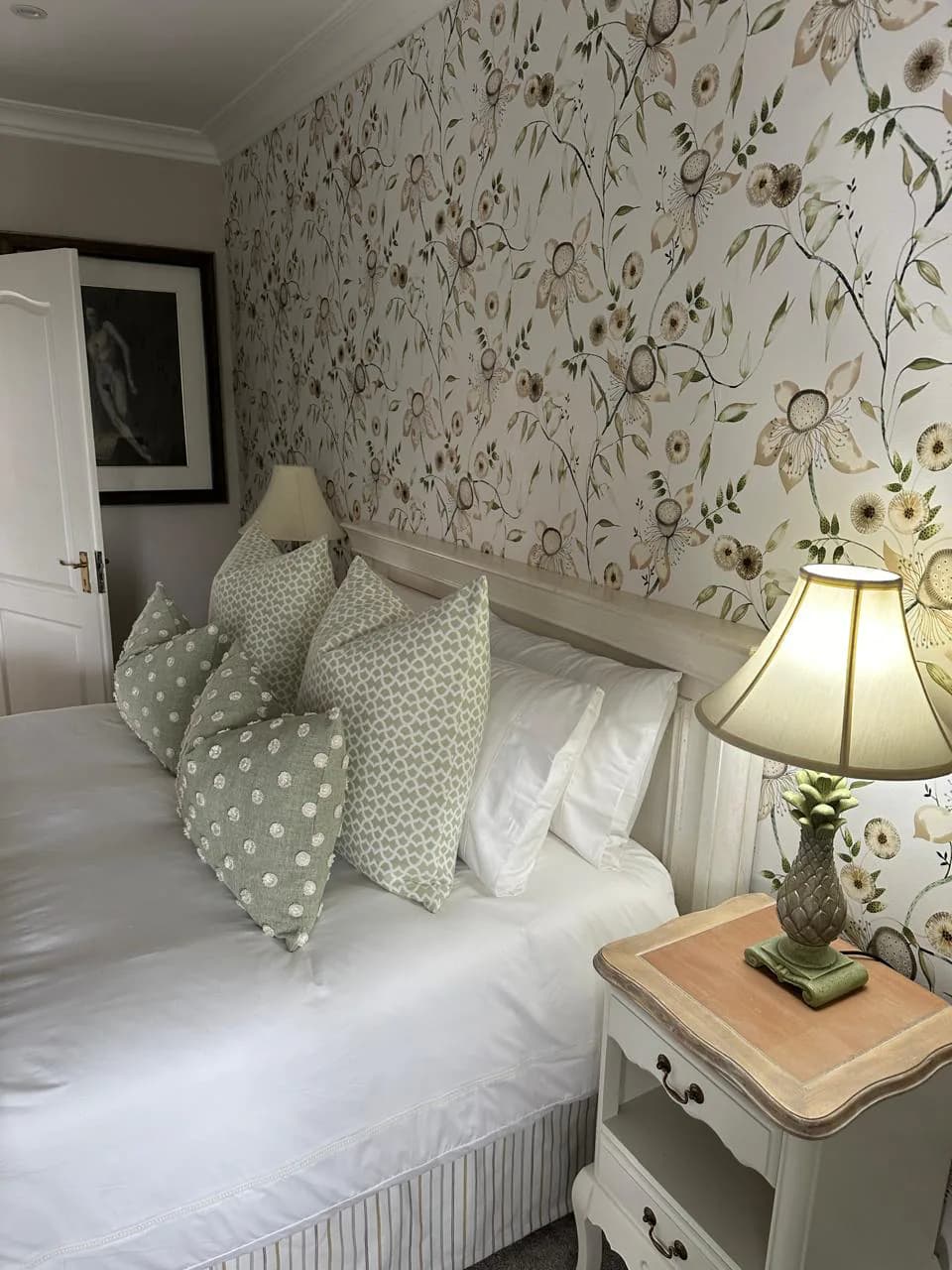 Wallpaper: Wallpaper selected around colour, pattern, room size, light and the furniture already in the space.