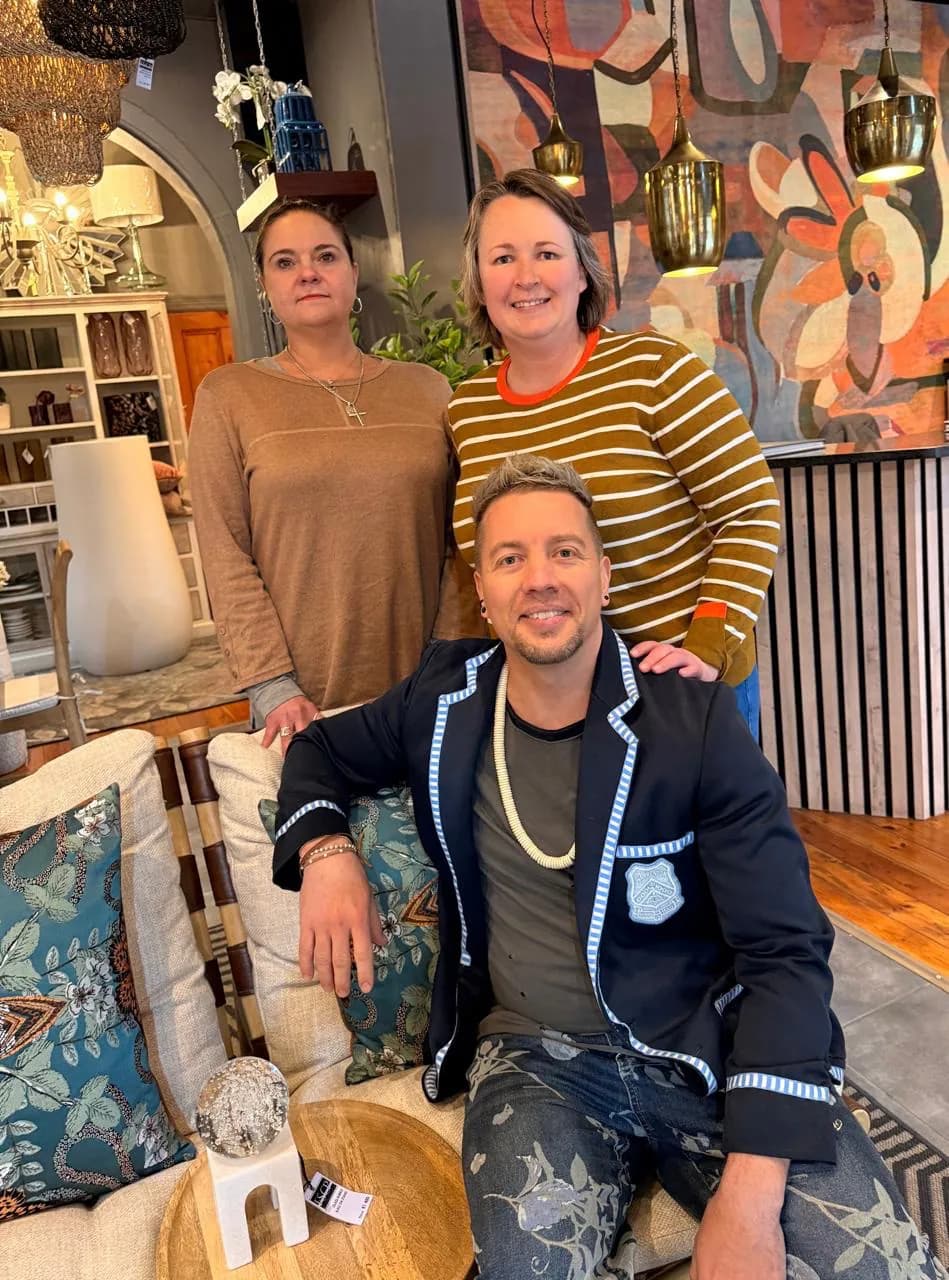 Johan Lamprecht, Tanya Smith and Bonita du Toit together in the Free State Curtain Parlour showroom